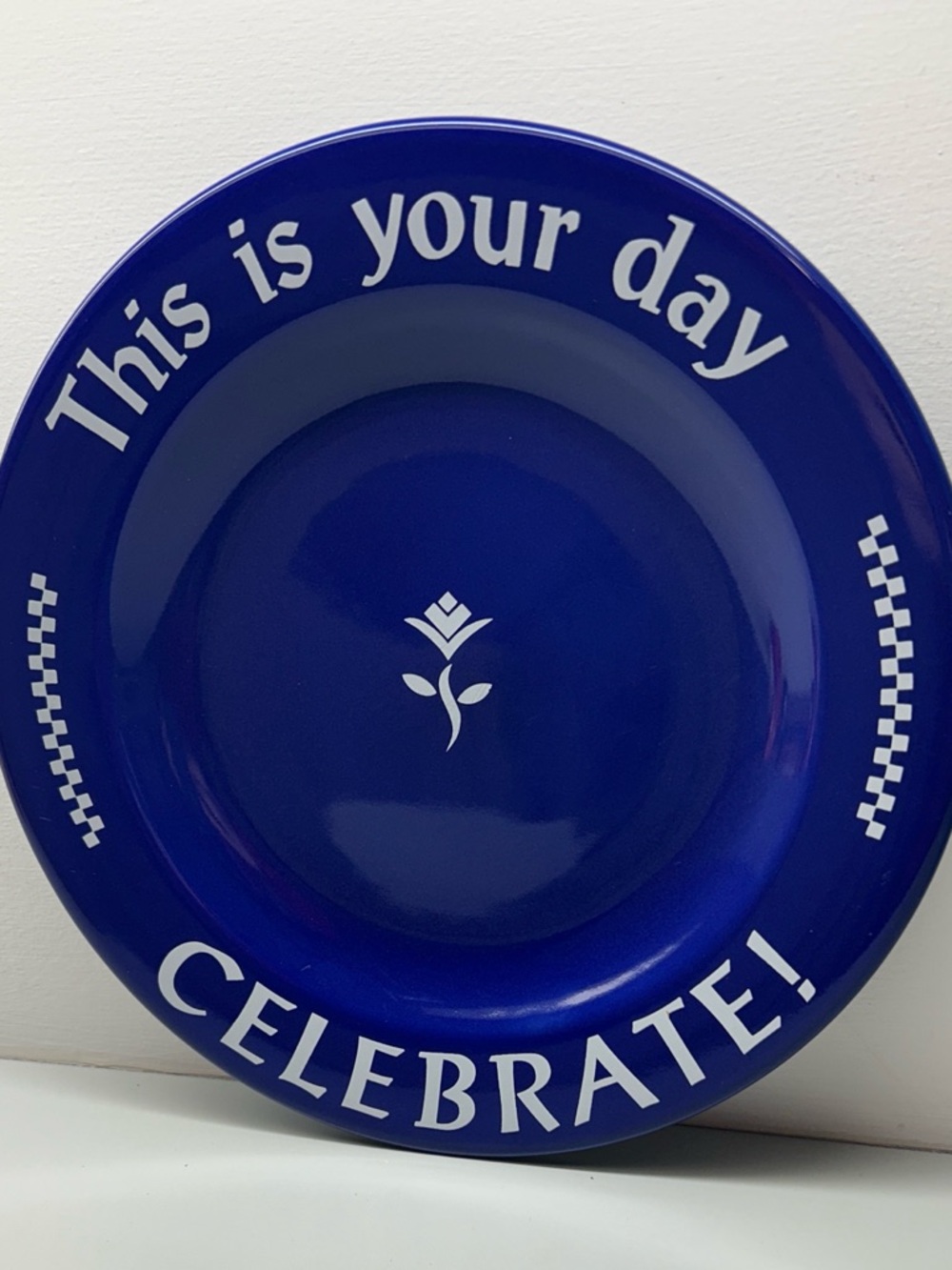 The Pampered Chef “This is Your Day Celebrate” Deep Cobalt Blue Decorative Plate